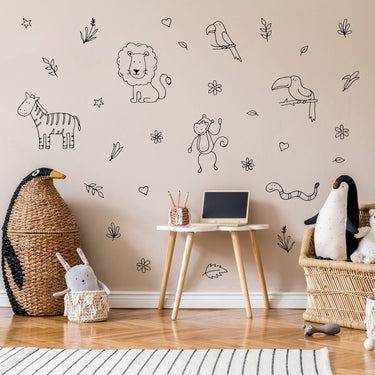 Black Safari Animal Wall Decals
